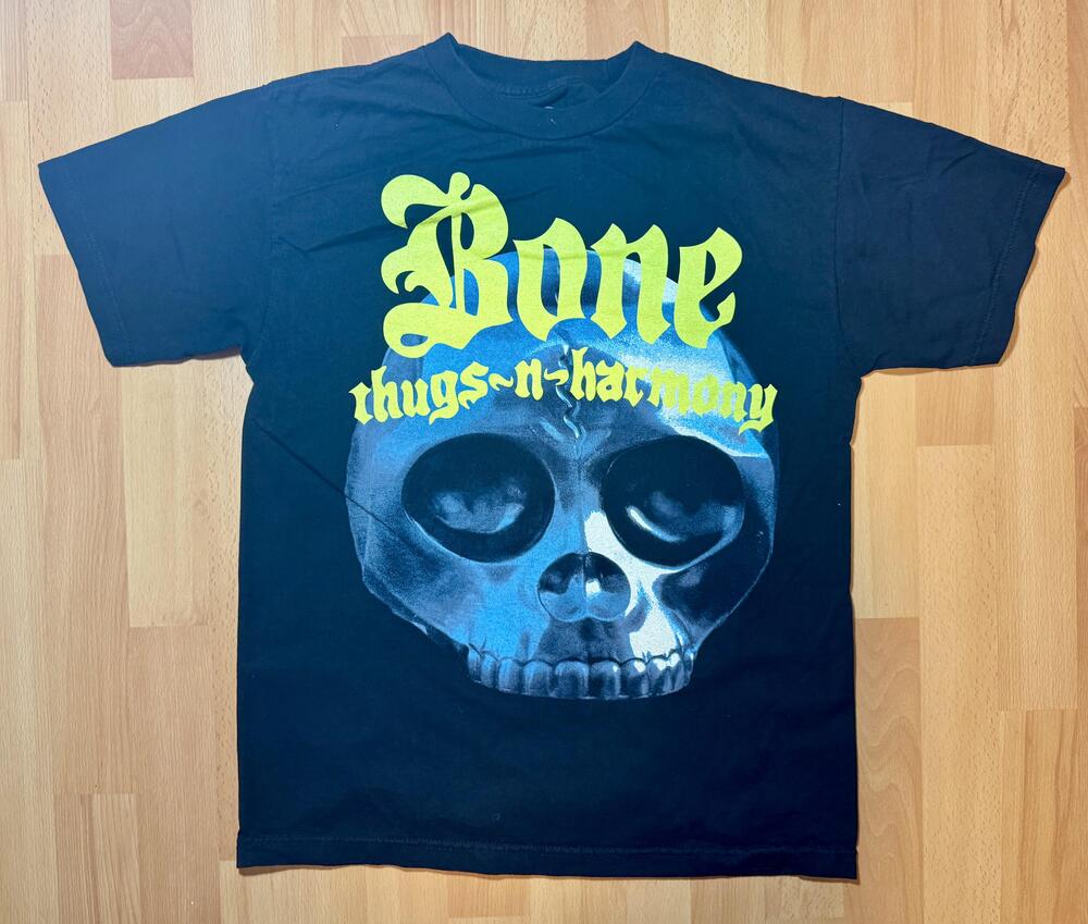 Bone Thugs N Harmony Shirt Mens Medium Black Skull Graphic Hip Hop Rap Tee